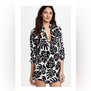 MIKOH | swimwear Cannes Resort Monstera Anthropologie Tunic Cover Up Dress Top